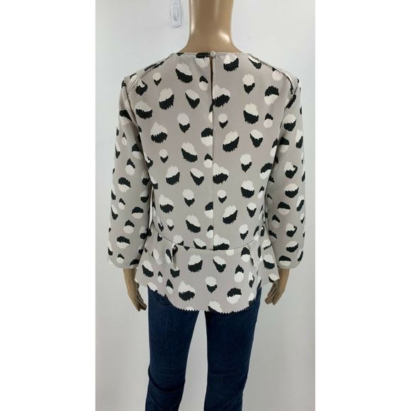 Banana Republic Peplum Blouse Size XS Gray Top - Picture 6 of 8
